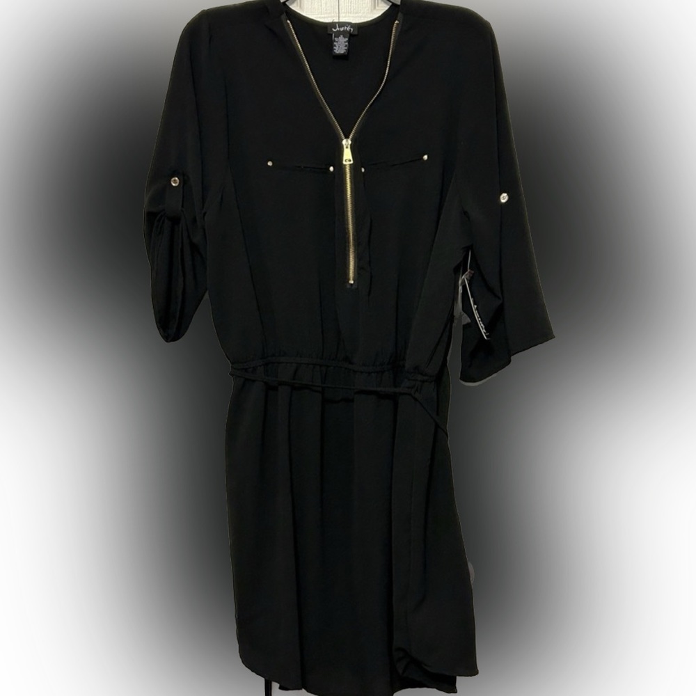 Black dress with gold accents